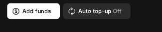 Higgsfield Billing buttons: Add funds and Auto top-up Off